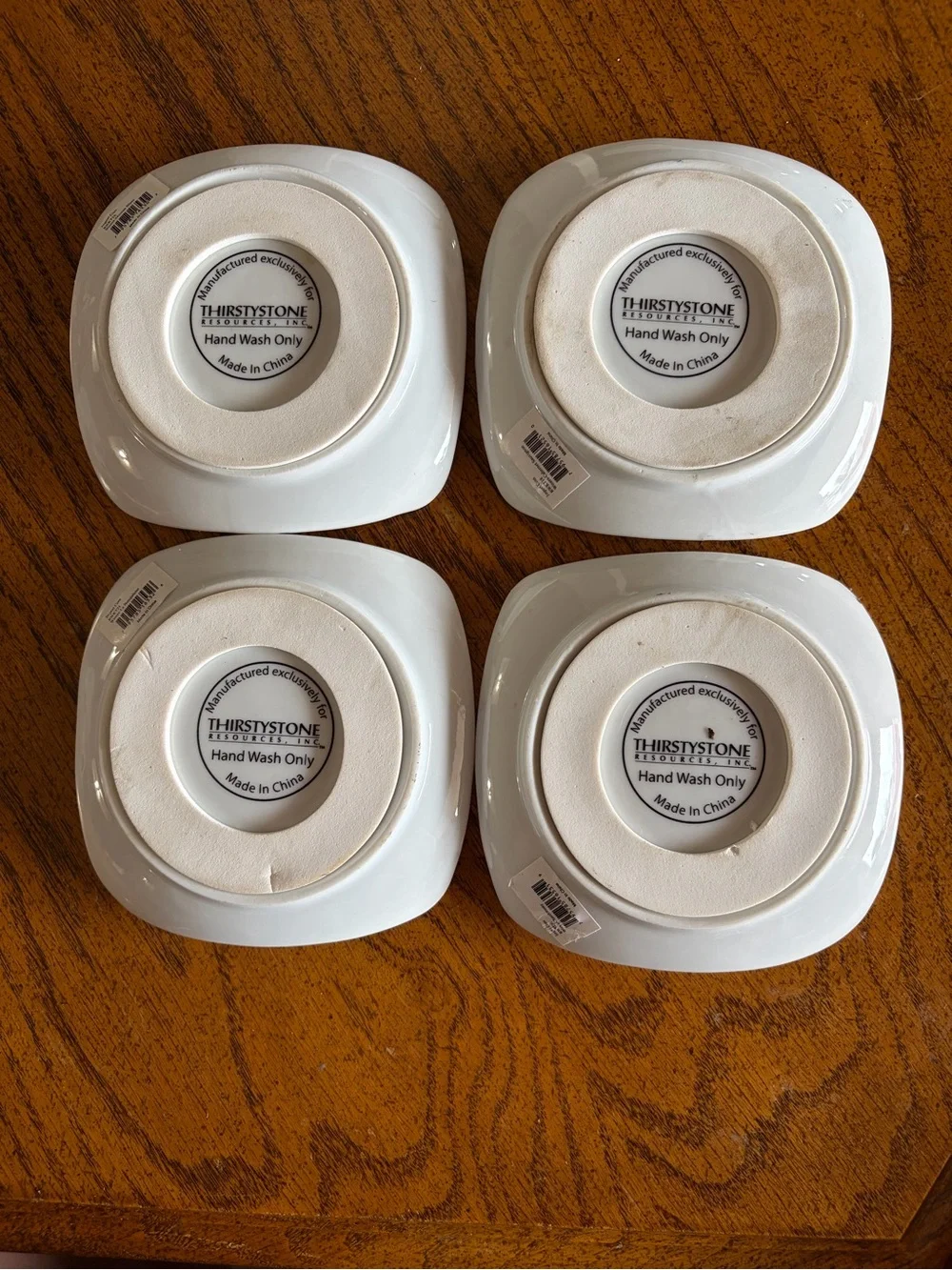 Set of 4 Thirsty Stone Wine Label Coaster Set